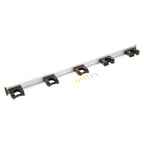 Thumbnail image #1 for AllPoints Foodservice Parts & Supplies 36118 Mop and Tool Holder, 36-Inch Aluminum Rail, 5 ABS Plastic Holders