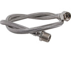 Thumbnail image #1 for AllPoints Foodservice Parts & Supplies 1131084 Braided Stainless Steel Faucet Supply Line, 24"L, 1/2" NPT Female x 1/2" NPT Male