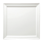 Thumbnail image #1 for 1880 Hospitality Buffalo White Ware by Oneida® F8010000151S Porcelain Square Plate, 10-1/4", Rolled Edge, Medium Rim 1 Dozen