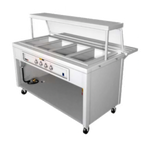 Thumbnail image #1 for IMC/Teddy SHF-3-50 Mobile Electric Hot Food Counter, 3 Wells, Stainless Steel Top, Open Cabinet Base, 50"W