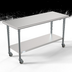 Thumbnail image #4 for KoolMore 60-Inch x 24-Inch 18-Gauge Stainless Steel Commercial Work Table with Undershelf and Locking Casters