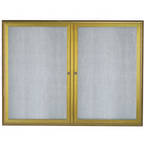 Thumbnail image #1 for AARCO Products Waterfall OWFC3648LB Enclosed Bulletin Board, 48"W x 36"H, Burlap-Weave Vinyl, Aluminum Frame, Lockable, Indoor/Outdoor