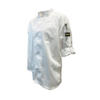 Thumbnail image #1 for Thunder Group CJ210WHS Small White Chef Jacket, French Cuffs, Tapered Ventilated Long Sleeve, 65/35 Poly/Cotton Case of 12