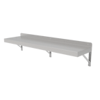 Thumbnail image #1 for GSW USA WS-E1496 Wall-Mounted Stainless Steel Shelf, 96"W x 14"D x 11"H, 20 Gauge
