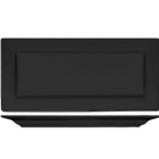 Thumbnail image #1 for International Tableware Elite Harvest EL-17-BL Rectangular Stoneware Platter, 11" x 5-1/8", Wide Rim, Rolled Edge, Blackberry 1 Dozen