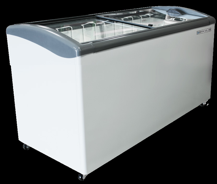 Product image #6 for Beverage-Air 60-Inch Angled-Top Novelty Ice Cream Freezer with Removable Glass Lids, White