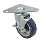 Thumbnail image #1 for 1880 Hospitality Focus Foodservice FPCTR5 5-Inch Polyurethane Swivel Plate Casters, 2 with Brakes, 500 lb Capacity, Set of 4 Case of 4