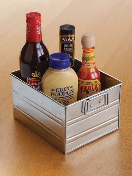Product image #4 for American Metalcraft Rectangular Galvanized Steel Condiment Caddy, 7 x 5-3/4 x 4 Inches