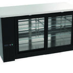 Thumbnail image #1 for MVP Group Kool-It Infinity KIN60GBB-HC Two-Section Back Bar Cooler, 60.8"W, 2 Sliding Glass Doors, Stainless Steel Top