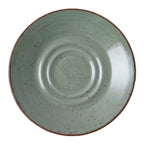 Thumbnail image #1 for Tableware Solutions USA Rustics by Continental 51RUS033-05 Double-Well China Saucer, 4-3/4" Round, Dark Green Case of 24
