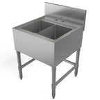 Thumbnail image #1 for Tarrison Products Ltd. TA-BHS2424 Freestanding 2-Compartment Underbar Hand Sink, 24"W x 24"D x 37"H, 304 Stainless Steel