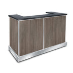 Thumbnail image #1 for Eastern Tabletop WB3422GB Mobile Bar with Ice Bin, Glass Racks, Speed Rails, Black Quartz Top, 49"W, Stainless Steel Interior