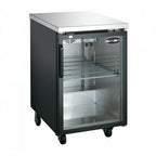 Thumbnail image #1 for SABA SBB-27-23G One-Section Back Bar Cooler, 23-1/2" W, Glass Door, Black Exterior, Stainless Steel Top