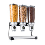 Thumbnail image #1 for Cal-Mil 3516-3-13FF Countertop Cereal Dispenser, 3 x 5 L Cylinders, Free-Flow, Black