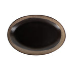 Thumbnail image #1 for CAC China VEN-14 Standard Dinnerware Platter, 13-Inch, Midnight Black/Desert Beige 1 Dozen