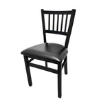Thumbnail image #1 for Oak Street SL2090 Dining Chair, Vertical Slat Metal Back, Welded Steel Frame, Black Powder Coat