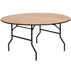 Thumbnail image #1 for Flash Furniture YT-WRFT60-TBL-GG 60-Inch Round Folding Banquet Table with Plywood Top and Vinyl Edge