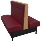 Thumbnail image #1 for Oak Street Jesup JSP-4842-DBL 48"L x 42"H Restaurant Booth with Headroll, Stained Oak Trim and Black Vinyl Base