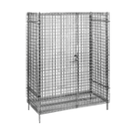Thumbnail image #1 for SPG International Iss SH548C Mobile Wire Security Cage, 48"W x 24"D x 68"H, Chrome Finish