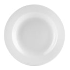 Thumbnail image #1 for CAC China Universal UVS-3 Porcelain Round Rimmed Soup Plate, 10 oz., 8-7/8" Diameter Case of 2 Dozen
