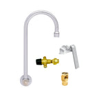 Thumbnail image #1 for Fisher 22950 Hand Sink Faucet, Backsplash Mount, Single Inlet, 12" Rigid Gooseneck Spout, Single Knee Valve