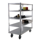 Thumbnail image #1 for Eagle Group QM2962-6-A/D Queen Mary Banquet Cart, 6-Tier, Aluminum, Solid Shelves, 62"W x 29"D x 66"H