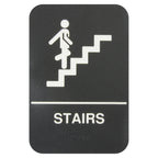 Thumbnail image #1 for Thunder Group PLIS6954BK Stairs Information Sign with Braille, Self-Adhesive, White on Black, 6" x 9" Case of 72