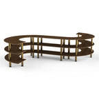 Thumbnail image #1 for Steelite International Mogogo, Modular MGCMSB02WBXF 3-Tier S-Shaped Modular Serving Station, Laminated Wood, 141-1/2 x 124 x 35 in