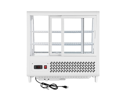 Product image #6 for KoolMore 26.8-Inch Wide Countertop Full-Service Refrigerated Display Case with Curved Front Glass, 3.6 Cu. Ft., White