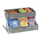 Thumbnail image #1 for Cal-Mil Ashwood 3449-2-83 2-Tier Rectangular Merchandiser, 16"W x 20"D x 9-1/2"H, Metal Frame, Oak Wood, Gray Wash