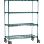 Thumbnail image #1 for Metro Super Erecta SA-2142K3-68-M4 Super Adjustable Super Erecta® Mobile Wire Shelving Unit, 42"W x 21"D x 68"H, 900 lb. capacity per unit, 1" shelf