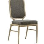Thumbnail image #1 for G & A Commercial Seating Asher 2602-AL GR10 Stackable Aluminum Banquet Chair, Shield Back, Upholstered Back and Seat, Grade 10 Upholstery