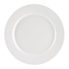 Thumbnail image #1 for CAC China Maxwell MLRN-21 Round White Melamine Plate, 12 in., Rolled Edge 1 Dozen