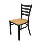 Thumbnail image #1 for Tarrison Products Ltd. ISG0401WBLNA-KIT Non-Stackable Side Chair, Black Metal Frame, Natural Wood Seat, Cut-Out Wood Back
