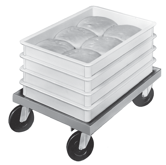 Product image #5 for Channel Manufacturing PBD Aluminum Bun Pan / Dough Box Dolly with 5-Inch Swivel Plate Casters