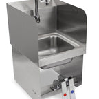 Thumbnail image #4 for John Boos Pro-Bowl PBHS-W-0909-KV2MB-SS Wall-Mounted Stainless Steel Hand Wash Sink with Double Knee Valves, 9 x 9 x 5-Inch Bowl
