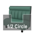 Thumbnail image #1 for ATSMFG ATS AT&S-AHC-K42-6CHHR GR8 Kevin Half Circle Booth, single, 48" x 90" x 48" long x 42" high, 6-channel with Headroll back, removable sinuous