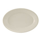 Thumbnail image #1 for Tuxton China Reno TRE-034 Ceramic Oval Platter, 9-3/8 x 6-1/2 in, Wide Rim, Rolled Edge Case of 2 Dozen
