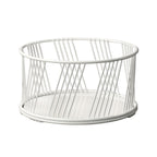 Thumbnail image #1 for Cal-Mil Portland 4114-10-15 Round White Wire Serving Basket, 10-1/2" Diameter x 5-1/2"H