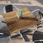 Thumbnail image #2 for Flash Furniture ST-SQ918B-1-M-3A-W-NAT-GG Square HPL-Wrapped Tabletop, 36" x 36", Natural, Indoor/Outdoor