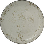 Thumbnail image #1 for International Tableware Splash™ SH-22-CR ™ Round Stoneware Plate, 8-1/8", Crème with Dark Brown Trim and Speckles Case of 2 Dozen