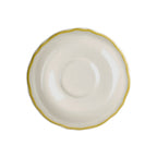 Thumbnail image #1 for Steelite Homer, Styleline Old Gold HL5800828 Round China Saucer, 5.625", Styleline Old Gold, Scalloped Edge Case of 3 Dozen