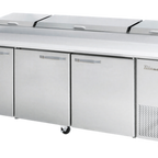 Thumbnail image #1 for Blue Air FSE LLC BAPP93-HC Pizza Prep Table, 3-Section, 93-1/4"W, 3 Full Doors, Side-Mounted Self-Contained Refrigeration