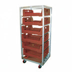 Thumbnail image #1 for Winholt Equipment AL-3207CR-M Aluminum Mobile Crisper Rack, 7-Tray Capacity, 5" Polyurethane Casters