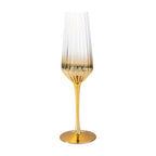 Thumbnail image #1 for Kadra Kitchenware Vikko Decor VD-09-EG Champagne Flute Glass, 9 oz, Gold Case of 24