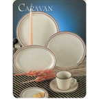 Thumbnail image #2 for Vertex China Caravan CRV-1 7 oz Tall Vitrified China Coffee Cup with Handle, Brown Speckled, Double Band Case of 3 Dozen