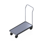 Thumbnail image #1 for Renfro Industries Inc. RISTALFCR2448LIP Aluminum Stock Cart, 24"W x 51"D, Flat Deck with Lip, 2,000 lb Capacity, Polyurethane Casters