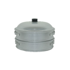 Thumbnail image #1 for Thunder Group ALST014 Aluminum Chinese Steamer Set, 22-Inch Diameter x 21-Inch High, 2 Perforated Stacks with Cover, No Bottom
