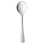 Thumbnail image #1 for Libbey Medium Weight Aspire 794 016 Bouillon Spoon, 6-1/8", Hammered Mirror Finish Handle, 18/0 Stainless Steel