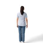 Thumbnail image #2 for Chef Works CES06W-BZE-3XL Women's Blue Short-Sleeve Chef Coat, Single-Breasted, Hidden Snap Closure, 3XL